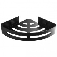 Rohová závesná hliníková polička - CORY - čierna