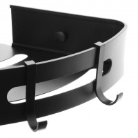 Rohová závesná hliníková polička - CORY - čierna