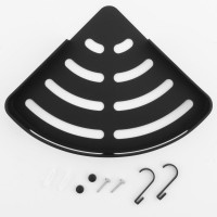 Rohová závesná hliníková polička - CORY - čierna