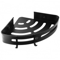 Rohová závesná hliníková polička - CORY - čierna