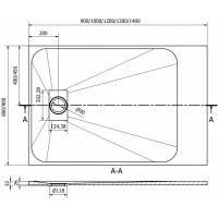 Sprchová SMC vanička MEXEN HUGO 80x130 cm - čierna, 42708013