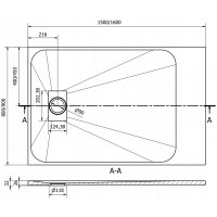 Sprchová SMC vanička MEXEN HUGO 80x150 cm - čierna, 42708015