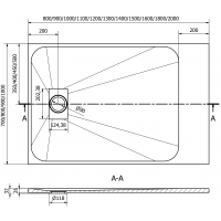 Sprchová SMC vanička MEXEN HUGO 90x130 cm - sivá, 42619013