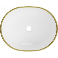 Keramické umývadlo MEXEN VIKI - biele so zlatým okrajom, 21054805
