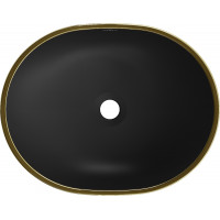 Keramické umývadlo MEXEN VIKI - čierne matné so zlatým okrajom, 21054875