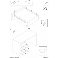 Písací stôl GATE so šuplíkmi - antracitový/dub wotan