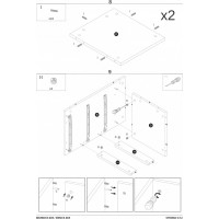 Písací stôl GATE so šuplíkmi - antracitový/dub wotan