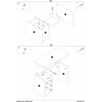 Písací stôl GATE so šuplíkmi - antracitový/dub wotan