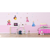 Detská samolepka na stenu - DISNEY - Princezné v zimných šatách - 65x85 cm