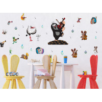 Detská samolepka na stenu - Krtko hrá na husle - 65x85 cm