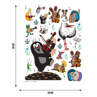 Detská samolepka na stenu - Krtko hrá na husle - 65x85 cm