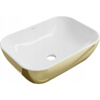 Keramické umývadlo MEXEN RITA - biele / zlaté, 21084506