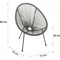 Záhradné kreslo ACAPULCO - šedé