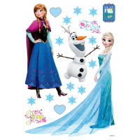 Detská samolepka na stenu - DISNEY - Ľadové kráľovstvo - Anna, Elsa a Olaf - 42,5 x65 cm