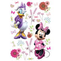 Detská samolepka na stenu - DISNEY - Minnie a Daisy v kvetoch - 42,5x65 cm