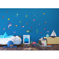 Detská samolepka na stenu - Morský svet - 42,5 x65 cm