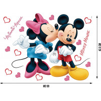 Detská samolepka na stenu - DISNEY - Mickey a Minnie spolu - 42,5 x65 cm