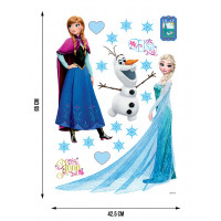 Detská samolepka na stenu - DISNEY - Ľadové kráľovstvo - Anna, Elsa a Olaf - 42,5 x65 cm