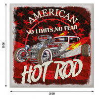 Moderná samolepka na stenu - American Hot rod - 30x30 cm