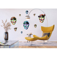 Moderná samolepka na stenu - Masky z okvetných lístkov - 65x85 cm