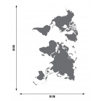 Moderná samolepka na stenu - Strieborná mapa - 65x85 cm