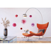 Moderná samolepka na stenu - Ružové kvety - 65x85 cm