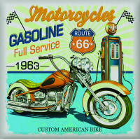 Moderná samolepka na stenu - USA motorka - 30x30 cm