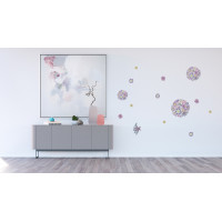 Moderná samolepka na stenu - Kvetinové gule - 65x85 cm
