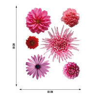 Moderná samolepka na stenu - Ružové kvety - 65x85 cm