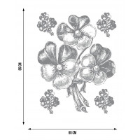 Moderná samolepka na stenu - Strieborná kytica - 65x85 cm
