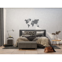 Moderná samolepka na stenu - Strieborná mapa - 65x85 cm