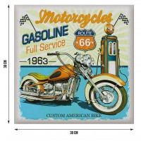 Moderná samolepka na stenu - USA motorka - 30x30 cm