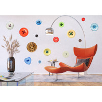 Moderná samolepka na stenu - Farebné gombíky - 65x85 cm