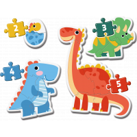 CLEMENTONI Moje prvé puzzle Dinosaury 4v1 (2,3,4,5 dielikov)