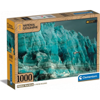 CLEMENTONI Puzzle National Geographic: Vrtuľník skúma stenu Hubbardovho ľadovca 1000 dielikov