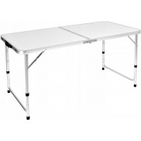 Biely campingový rozkladací stôl TRIP 120x60 cm so stoličkami