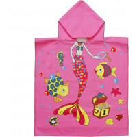 Detská osuška s kapucňou MORSKÁ VÍLA 60x120 cm - ružová