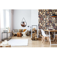 Čierne závesné okrúhle zrkadlo MIRAGE 50 cm