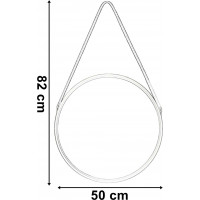 Čierne závesné okrúhle zrkadlo MIRAGE 50 cm