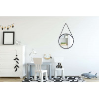 Čierne závesné okrúhle zrkadlo MIRAGE 50 cm