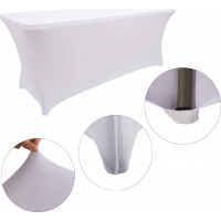Biely elastický návlek na cateringový stôl 180 cm