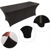 Čierny elastický návlek na cateringový stôl 180 cm