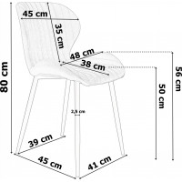 Šedá dizajnová stolička Velvet DALLAS