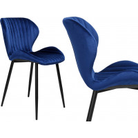 Modrá dizajnová stolička Velvet DALLAS