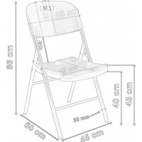 Hnedá skladacia cateringová stolička Rattan