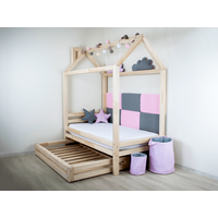 Detská dizajnová posteľ z masívu DOMČEK 1 so zásuvkami