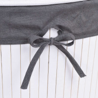 Rohový bambusový kôš s vekom 60L - šedobiely