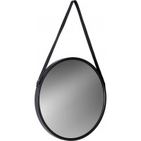 Čierne závesné okrúhle zrkadlo MIRAGE 60 cm