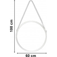Čierne závesné okrúhle zrkadlo MIRAGE 60 cm