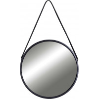 Čierne závesné okrúhle zrkadlo MIRAGE 60 cm
